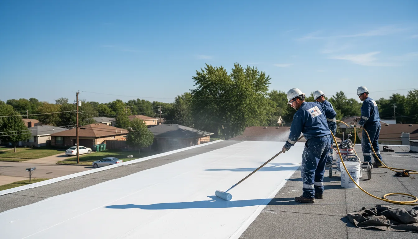 Commercial roof coating in Fox, OK near me